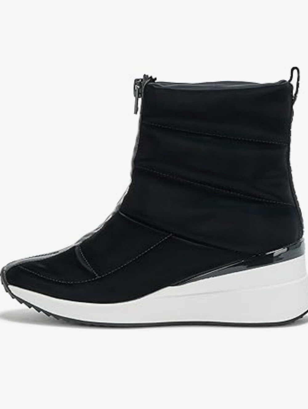 NEW DKNY Women's Parla Zip-Up Wedge Ankle Boots in Black - Picture 3 of 9